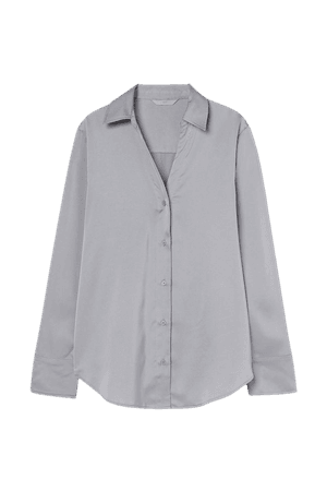 V-neck Blouse - Light gray - Ladies | H&M US