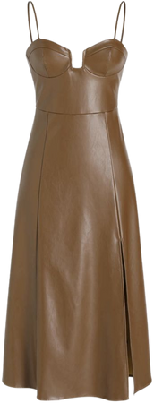 brown leather dress