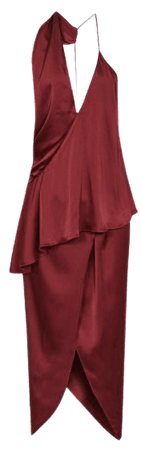Xena Dark Red Strappy Open Back Cocktail Dress – REISS