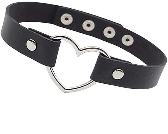 Amazon.com: ETHOON Love Heart PU Leather Choker Necklace Goth Choker Collar Chain Black: Clothing, Shoes & Jewelry