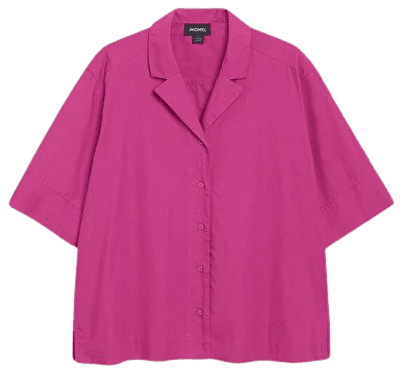 Magenta short sleeve shirt - Pink dark - Monki WW