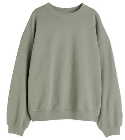 Oversized Sports Sweatshirt - Khaki green - Ladies | H&M US