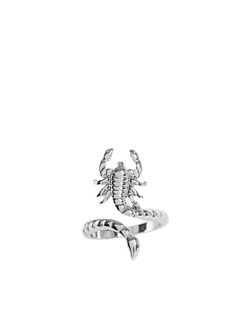 Topshop scorpion wrap ring in silver | ASOS