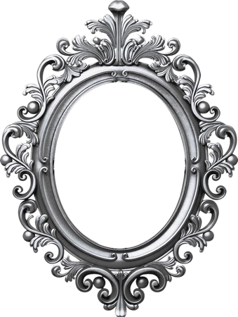 silver oval frame