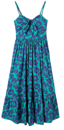 Ivy Tie Front Midi Dress - Emerald, Elegant Vine | Boden US