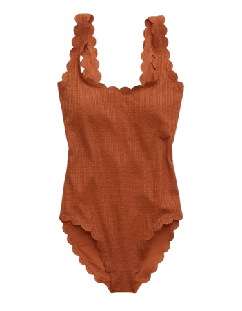 Aerie Waffle Scalloped One Piece Swimsuit