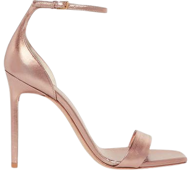 Amber Metallic Leather Sandals - Pink