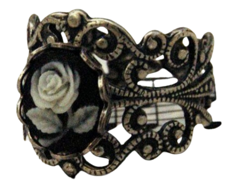 rose cameo ornate carved ring