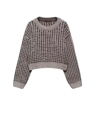 Round-neck openwork sweater - Women | Mango USA