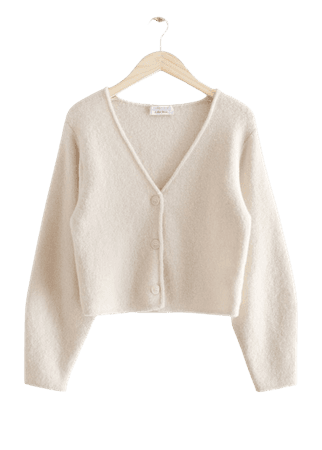 Boxy Wool Knit Cardigan - Cream - Cardigans - & Other Stories US