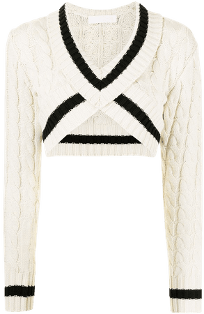 Shop Dion Lee cropped cable knit top with Express Delivery - FARFETCH
