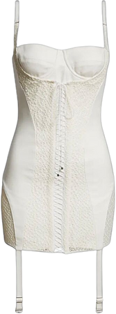 white Dion Lee Lace-Up Corset Minidress