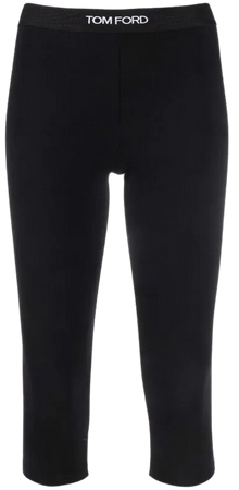 TOM FORD cropped logo-waistband leggings $340