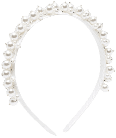 Shop white Charabia pearl-embellished headband with Express Delivery - Farfetch