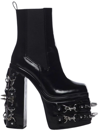 Current Mood Spiked Heel Platform Chelsea Boots - Black – Dolls Kill