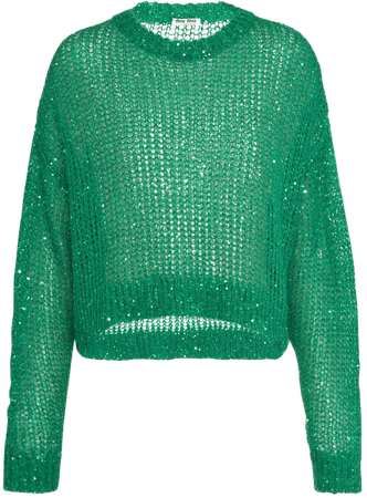 Miu Miu, sequin-embellished mesh-knit jumper