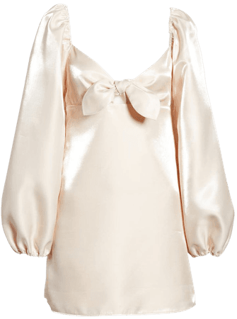 Lulus Sweet Daydream Long Sleeve Satin Minidress | Nordstrom