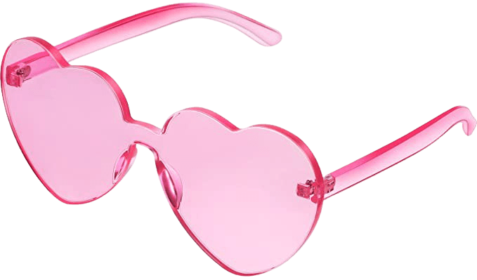 Amazon.com: Maxdot Heart Shape Sunglasses Rimless Transparent Heart Glasses Party Favors : Clothing, Shoes & Jewelry