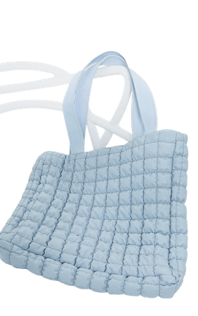 Baby Blue Square Quilted Tote Bag | PrettyLittleThing USA