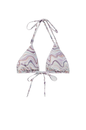 Bikini top with psychedelic wave print - recycled polyester (at least 50%) - pull&bear