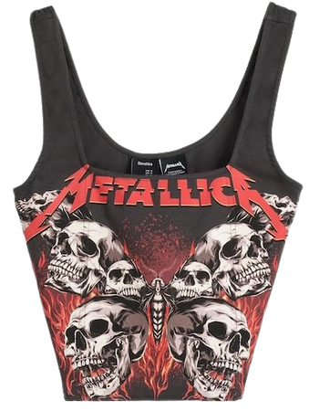 Metallica print corset top with straps - Tops and corsets - Women | Bershka