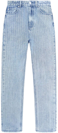 Rhinestone Mom Jeans - Mid Blue | Manière De Voir USA