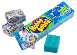 Hubba Bubba Bubble Gum Packs - Sour Blue Raspberry: 18-Piece Box | Candy Warehouse