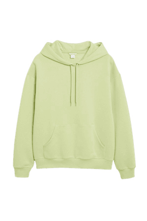 Soft drawstring hoodie - Light green - Hoodies - Monki WW