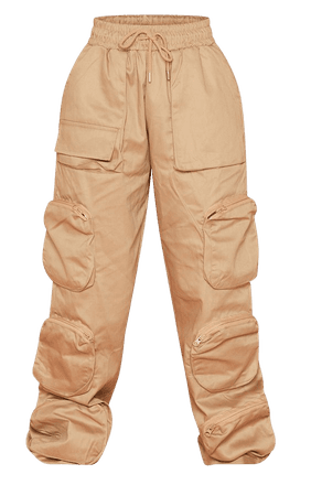 Petite Stone Multi Pocket Detail Cargo Trousers | PrettyLittleThing USA