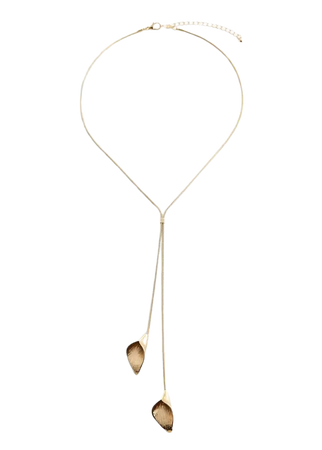 Leaf long necklace - Women | Mango USA