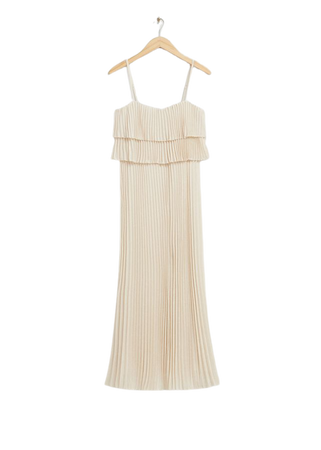 Pleated Strappy Maxi Dress - Cream - & Other Stories WW