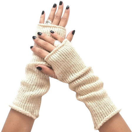 fall fashion wool arm warmers - fingerless women gloves mitten - wool knit hand warmers - winter gift for gf - winter accessories (Etsy)