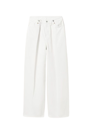 Loose Fit Adjustable Waist Jeans - White - Monki WW