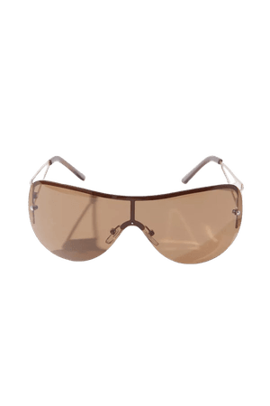 Suede Metal Shield Sunglasses | Urban Outfitters