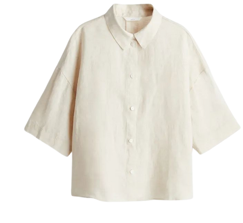 Linen Shirt - Light beige - Ladies | H&M US