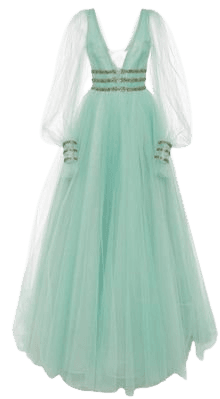 Monique Lhuillier Bishop Sleeve Ball Gown