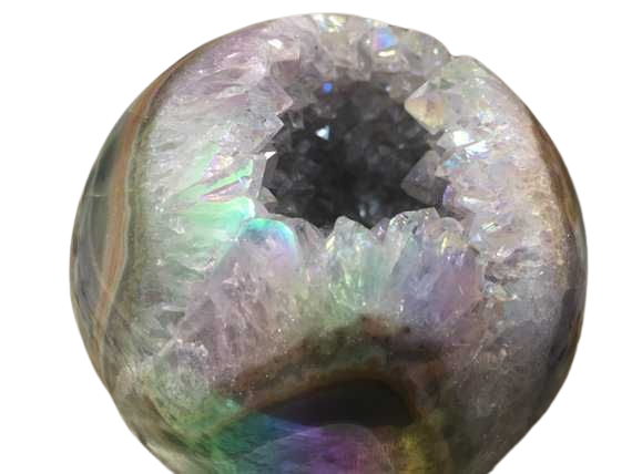 Divine ANGEL AURA QUARTZ Geode Sphere Healing Crystals