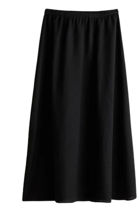 Midi Skirt - High waist - Long -Black -Ladies | H&M US