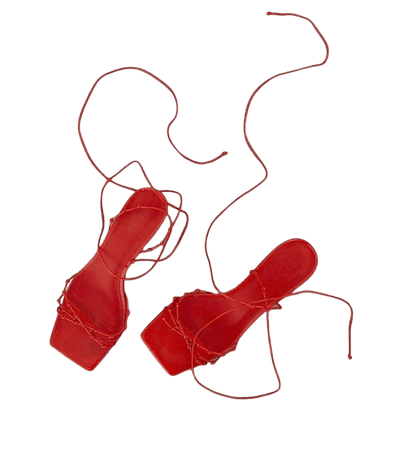 red Tibi strappy sandals