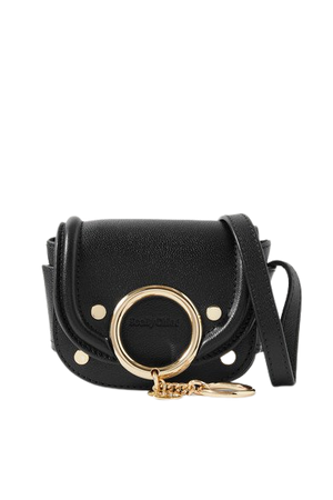 Mara Mini Embellished Leather Shoulder Bag - Black