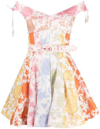Shop ZIMMERMANN floral-print off-shoulder dress with Express Delivery - FARFETCH