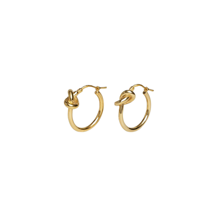 Knot Small Hoops in Brass with Gold finish | CELINE