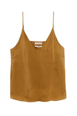 V-neck Silk Camisole Top - Golden yellow - Ladies | H&M US