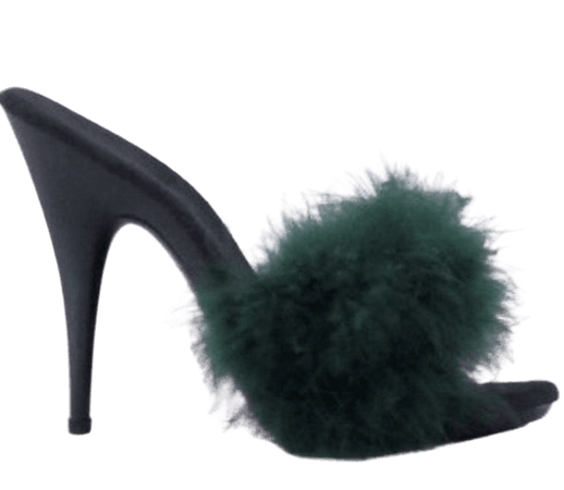 Old Hollywood Classic Movie Goddess Essentials: Maribou Feather Boudoir Mule Heels