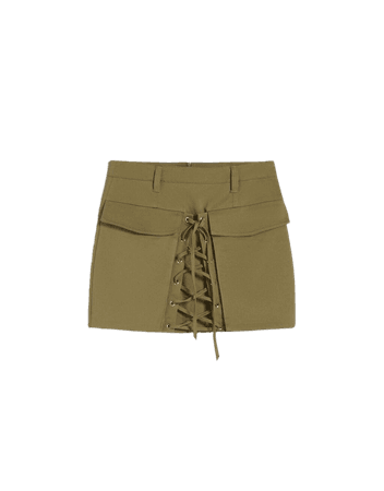 Lace-up mini skirt - Skirts - Woman | Bershka