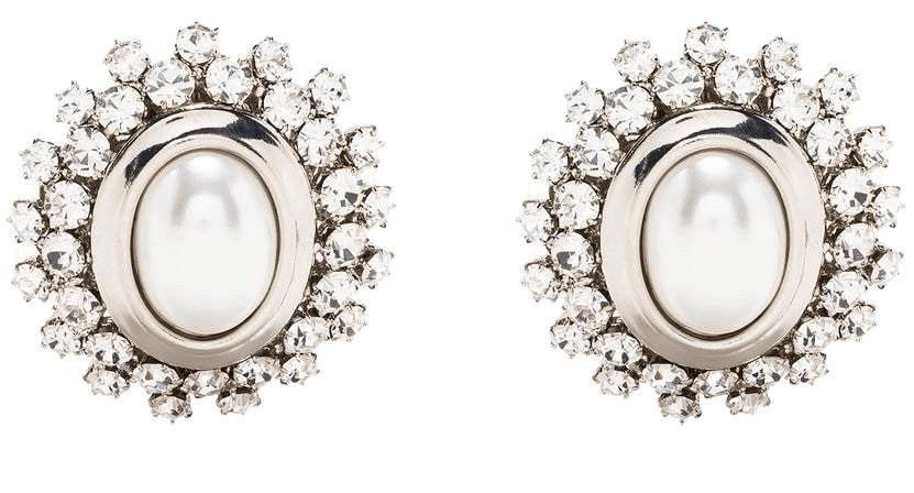 Alessandra Rich crystal-embellished Pearl Stud Earrings - Farfetch