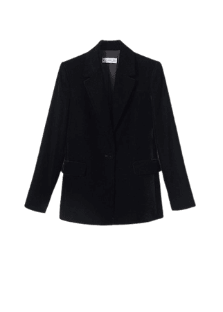 Velvet structured blazer - Women | Mango USA