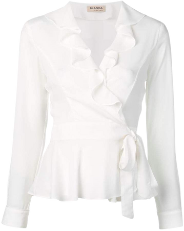 Blanca ruffled wrap blouse