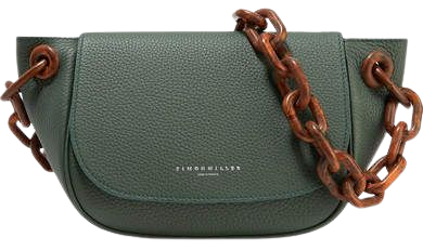 Bend Textured-leather Shoulder Bag - Gray green