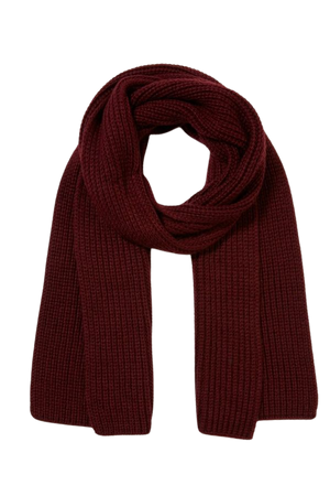 dark red scarf